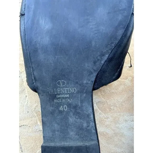 Valentino Garavani Roman Stud Matelasse Slide Sandals Black 40 - Picture 8 of 8